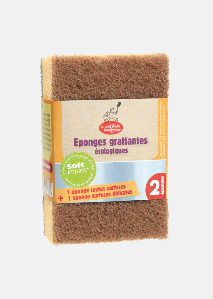 Esponja de estropajo marrón y verde (2 unidades)